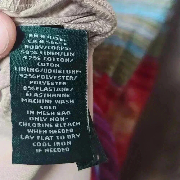 Lauren Ralph Lauren Rainbow Indian Tribal Linen Sleeveless Sweater Dress PXS - Picture 11 of 11